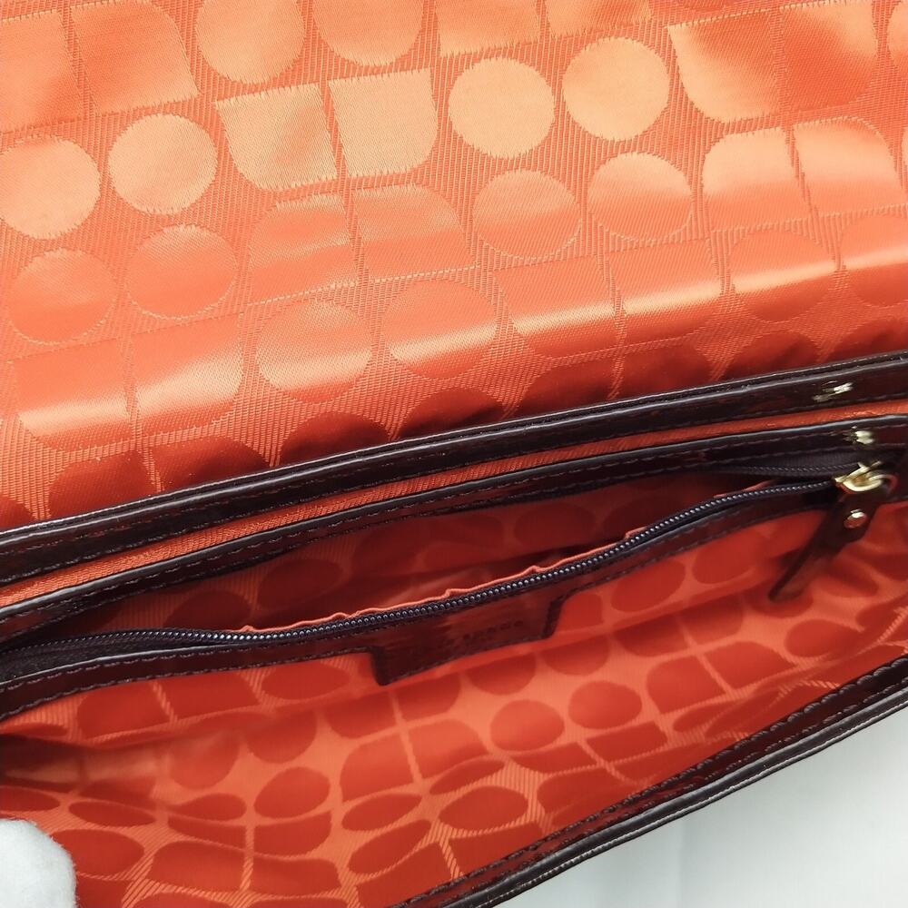 Kate Spade New York Orange Brown Patent Leather Chain Strap Hobo Shoulder Bag - Picture 11 of 16